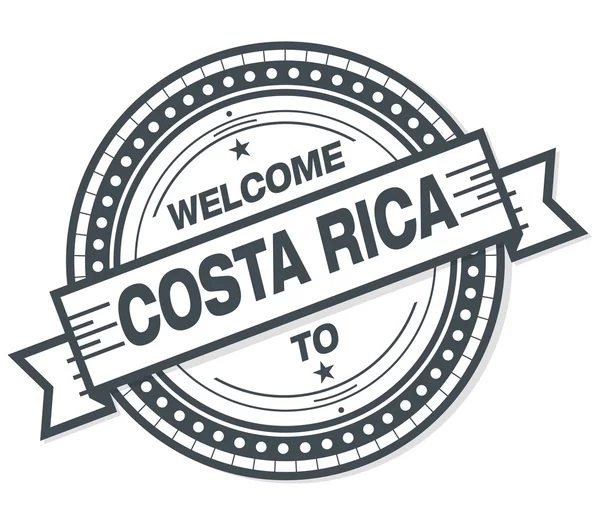 欢迎来到哥斯达黎加格鲁格徽章在白色背景 — 图库照片
