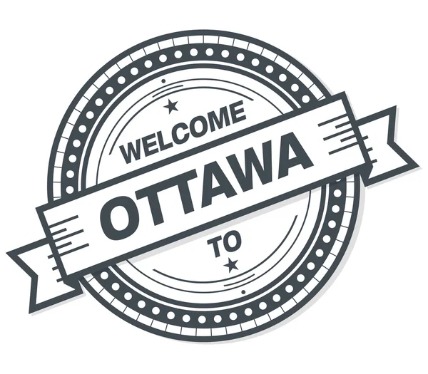 Bienvenido Ottawa Grunge Badge Sobre Fondo Blanco —  Fotos de Stock