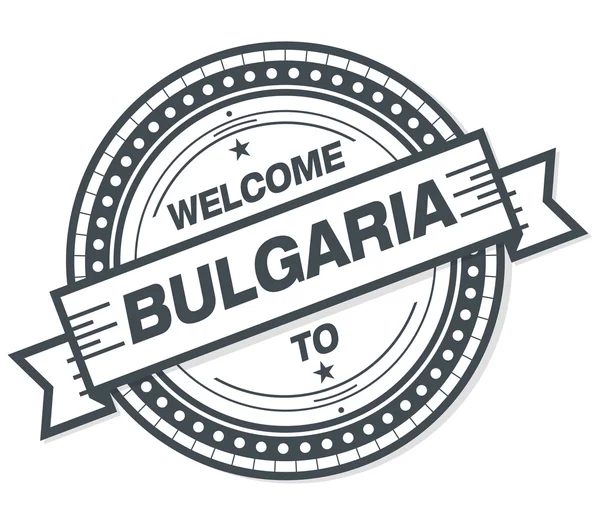 Beyaz Arka Planda Bulgaristan Grunge Rozeti Hoş Geldiniz — Stok fotoğraf