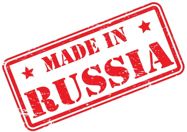 Made Russia Carimbo Borracha Sobre Branco — Fotografia de Stock