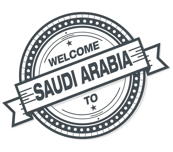 Bienvenue Insigne Saudi Arabia Grunge Sur Fond Blanc — Photo
