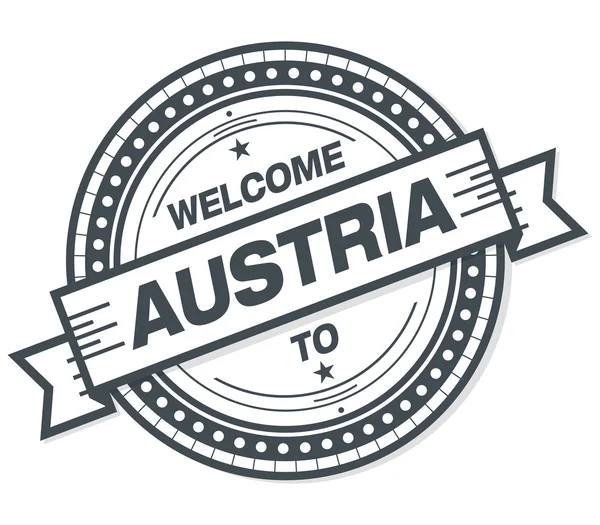 Välkommen Till Austria Grunge Badge Vit Bakgrund — Stockfoto