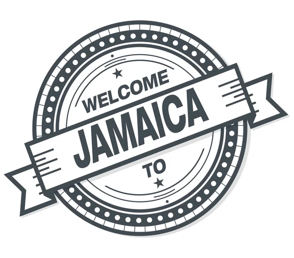 Bienvenido Jamaica Grunge Badge Sobre Fondo Blanco —  Fotos de Stock