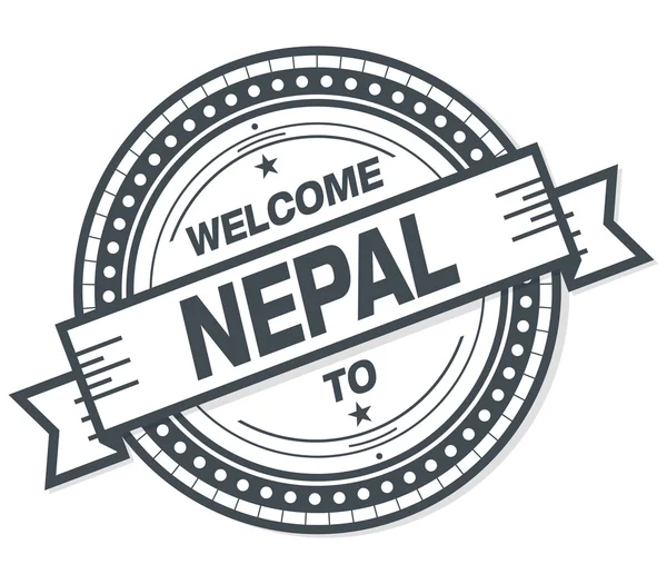 Willkommen Bei Nepal Grunge Badge Auf Weißem Hintergrund — Stockfoto