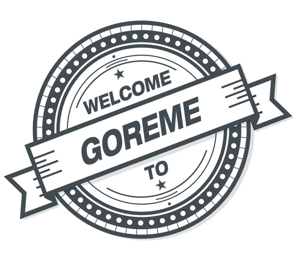 欢迎来到戈雷姆 格格徽章在白色背景 — 图库照片
