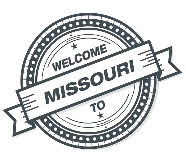 Witamy Missouri Grunge Odznaka Białym Tle — Zdjęcie stockowe