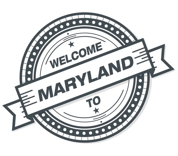 Willkommen Bei Maryland Grunge Badge Auf Weißem Hintergrund — Stockfoto