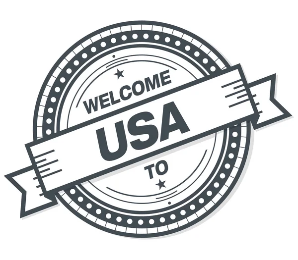Välkommen Till Usa Grunge Badge Vit Bakgrund — Stockfoto