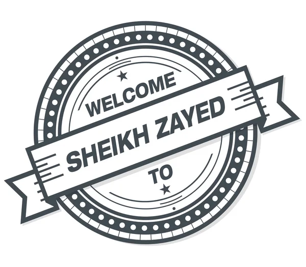 Bienvenido Sheikh Zayed Grunge Badge Sobre Fondo Blanco —  Fotos de Stock