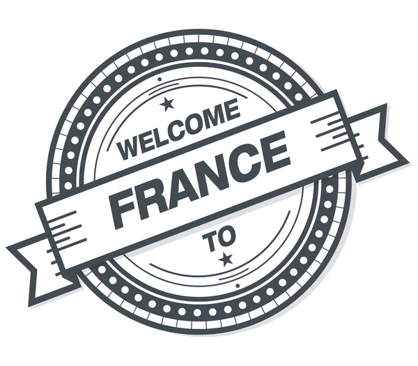 Välkommen Till Frankrike Grunge Badge Vit Bakgrund — Stockfoto