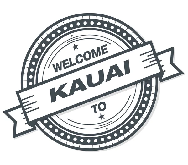 Bienvenido Kauai Grunge Badge Sobre Fondo Blanco —  Fotos de Stock