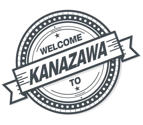 Välkommen Till Kanazawa Grunge Badge Vit Bakgrund — Stockfoto