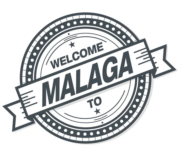 Bienvenido Malaga Grunge Badge Sobre Fondo Blanco —  Fotos de Stock