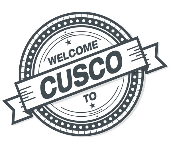 Välkommen Till Cusco Grunge Badge Vit Bakgrund — Stockfoto