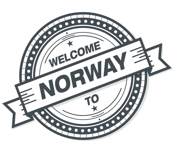 Bem Vindo Distintivo Norway Grunge Fundo Branco — Fotografia de Stock