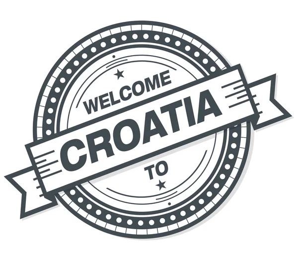 Vítejte Chorvatském Grunge Placku Bílém Pozadí — Stock fotografie