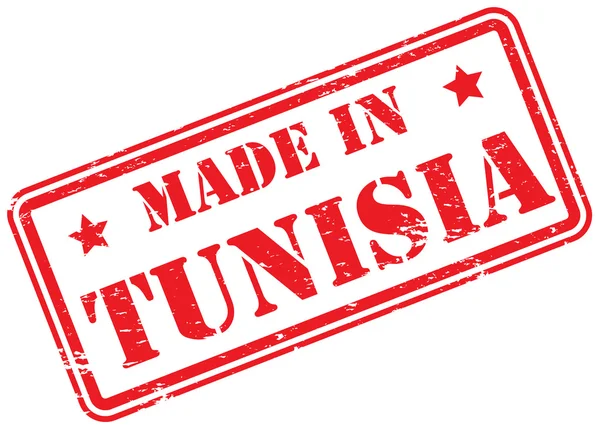 Gemaakt Tunesië Rubber Stempel Wit — Stockfoto