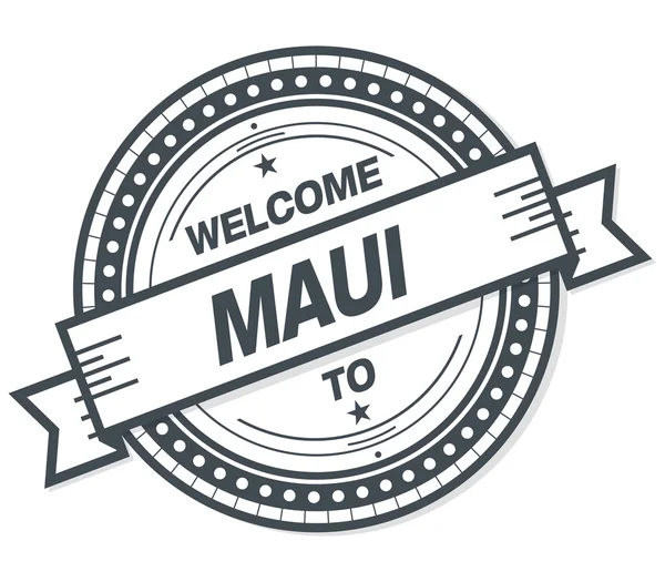 Bienvenue Badge Maui Grunge Sur Fond Blanc — Photo