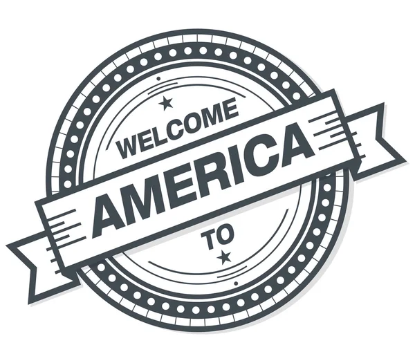 Welcome America Grunge Badge White Background — Stock Photo, Image