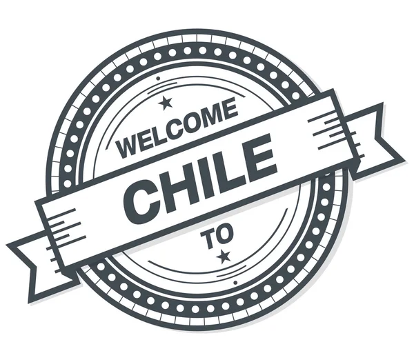 Välkommen Till Chile Grunge Badge Vit Bakgrund — Stockfoto