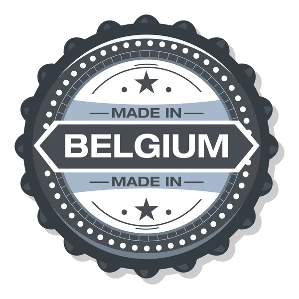 Tillverkad Belgien Grunge Badge Vit Bakgrund — Stockfoto