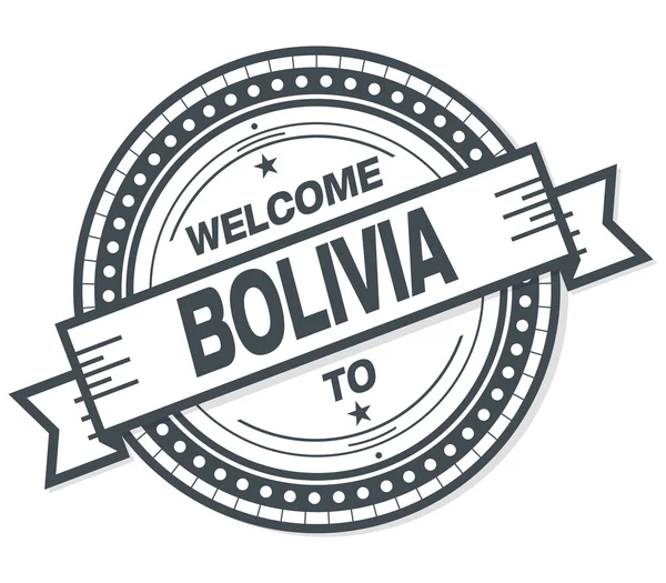 欢迎玻利维亚在白色背景上的格格徽章 — 图库照片
