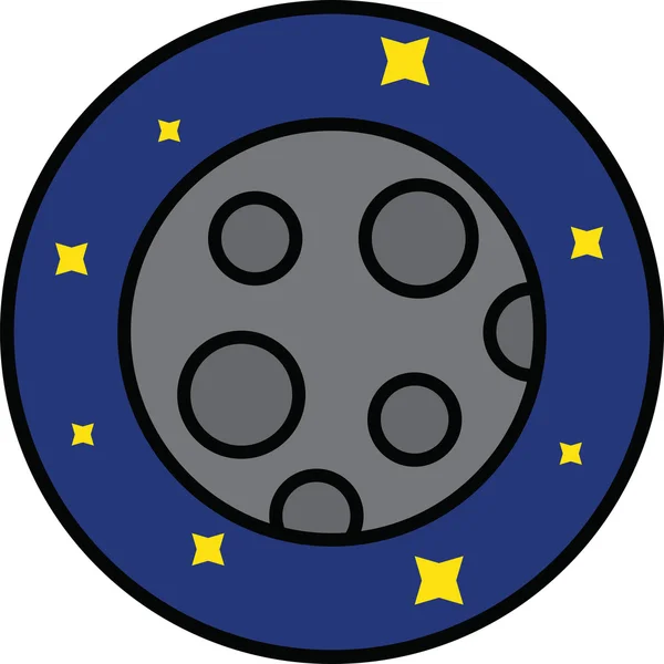 Flat Moon Icon Vector — Stock Photo, Image