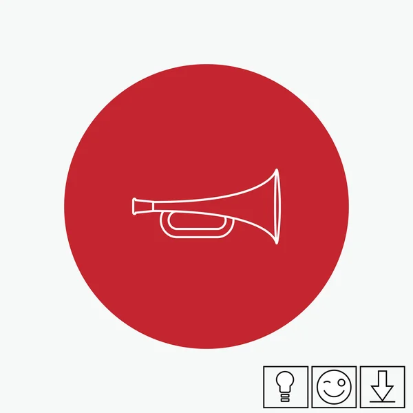 Trumpet Flat Icon White — Stock Photo, Image