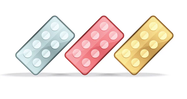 Pills Blisters Set Isolated White — Stock Photo, Image