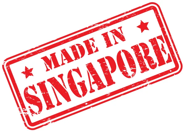 Gemaakt Singapore Rubber Stempel Wit — Stockfoto