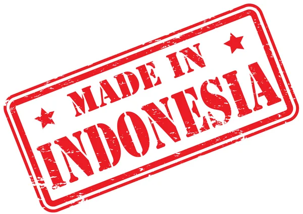 Gemaakt Indonesië Rubber Stempel Wit — Stockfoto