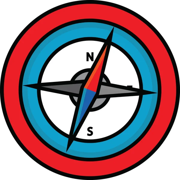 Flat Compass Icon Vector White Background — Stock Photo, Image