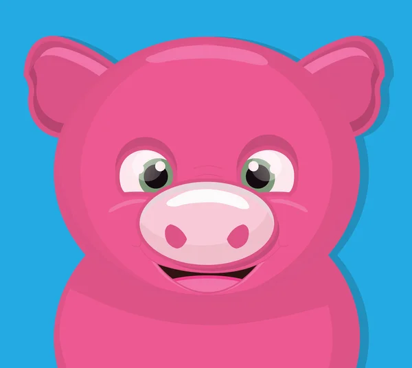 Cartoon Pig Blue — Stock Photo, Image
