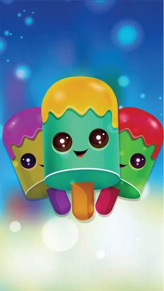 Funny Colorful Ice Cream Illustration — Stock Photo, Image