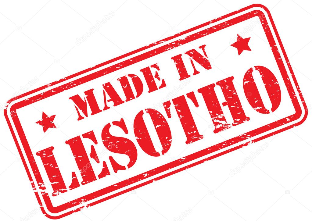 Made in Lesotho Rubber Stamp on white