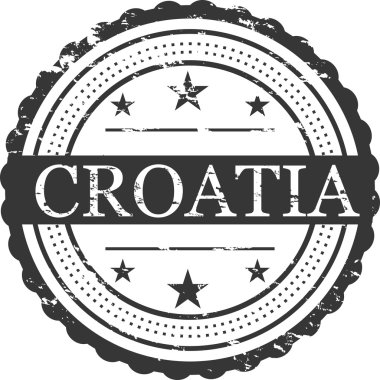 Hırvatistan ülke Grunge pul sembol