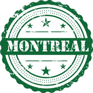 Montreal şehri hedef Grunge pul sembol