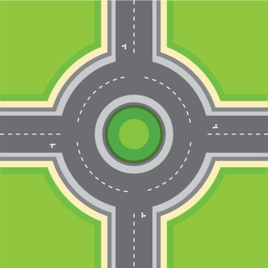 Vector: Top View Roundabout clipart