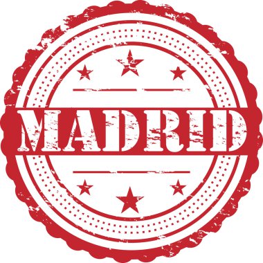 Madrid şehir hedef Grunge pul sembol