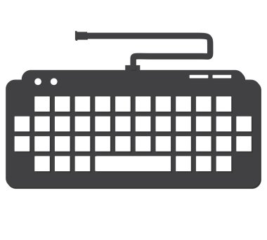 Beyaz izole klavye simgesini