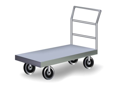 Beyaz izole gerçekçi el arabası