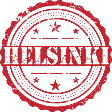 Beyaz üzerinde Helsinki/grunge Badge