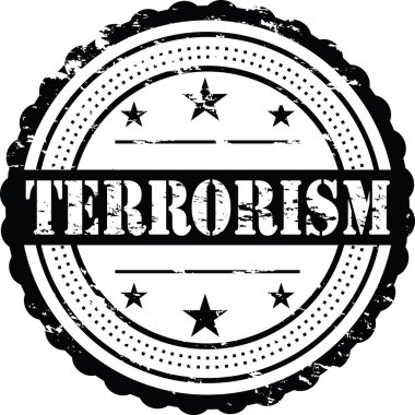 Terör/grunge Badge beyaz