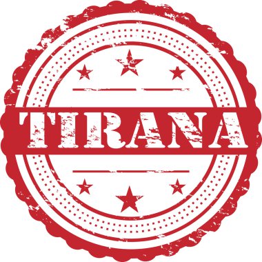 Tiran şehir Grunge pul sembol