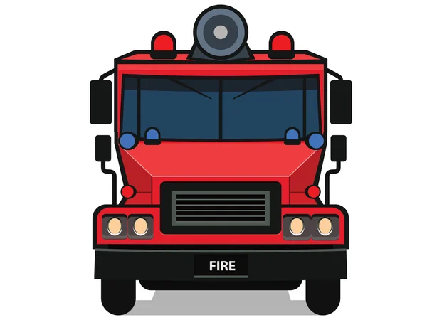 Cartoon Fire Truck Isolated White — Stock Photo, Image