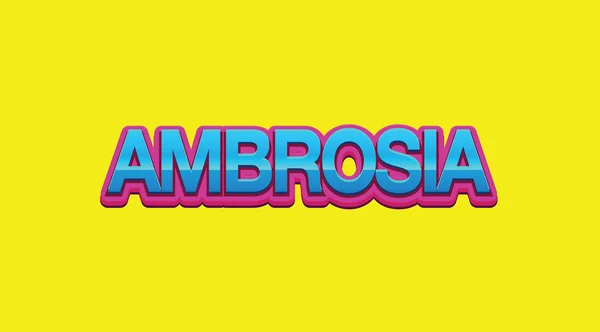 Ambrosia Palavra Colorida Sobre Fundo Amarelo Brilhante — Fotografia de Stock