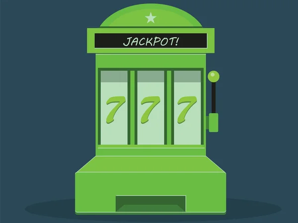 Jackpot Metin Ile Yeşil Slot Makinesi — Stok fotoğraf