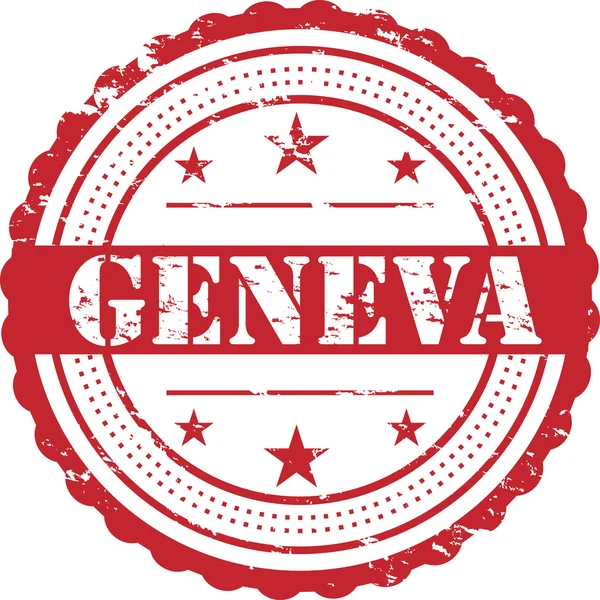 Ginebra Grunge Badge Blanco —  Fotos de Stock