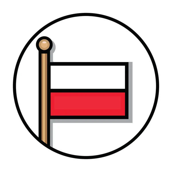 Flat Poland Flag Vector — Stock Photo, Image