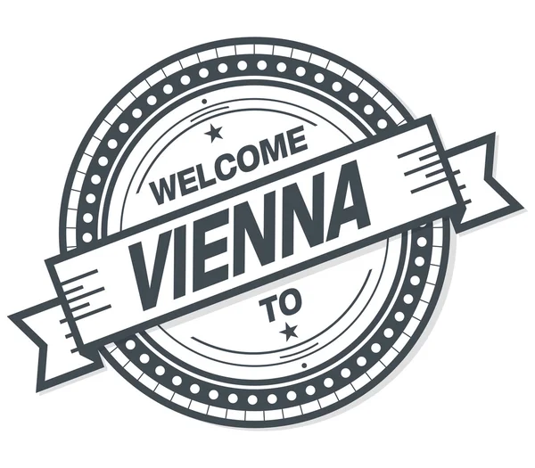 Willkommen Bei Wien Grunge Abzeichen Auf Weißem Hintergrund — Stockfoto